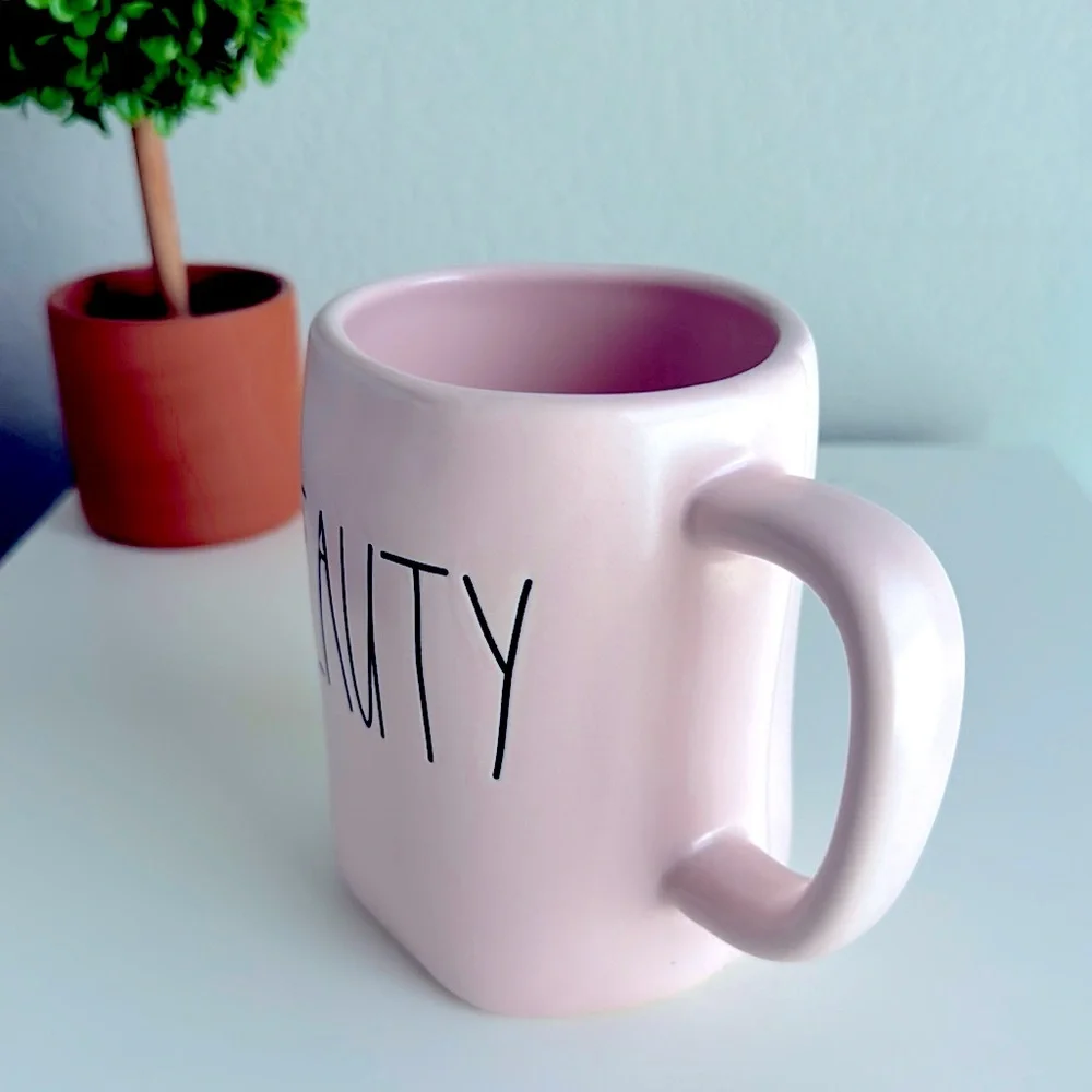 ❗️RAE DUNN BEAUTY PINK MODERN FARMHOUSE COFFEE TEA DECOR MUG - Picture 2 of 3